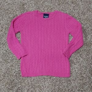 VTG Ralph Lauren Polo Jeans Co. Pink Cable Knit Sweater Women's Size M